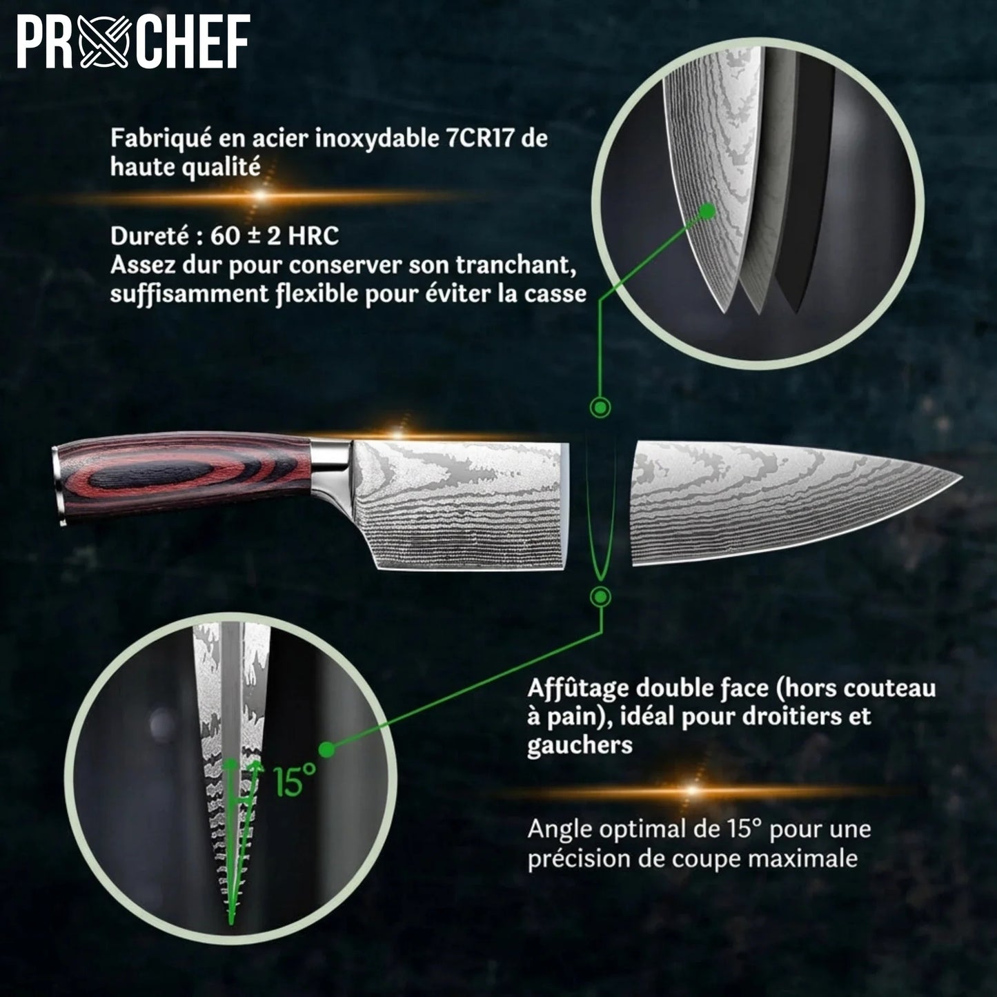 Coffret 8 Couteaux Japonais - ProChef®