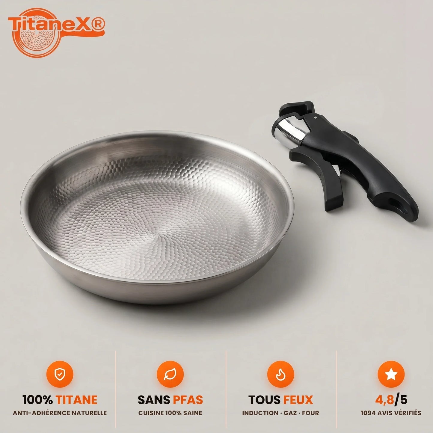 TitaneX® – Poêle antiadhérente titane